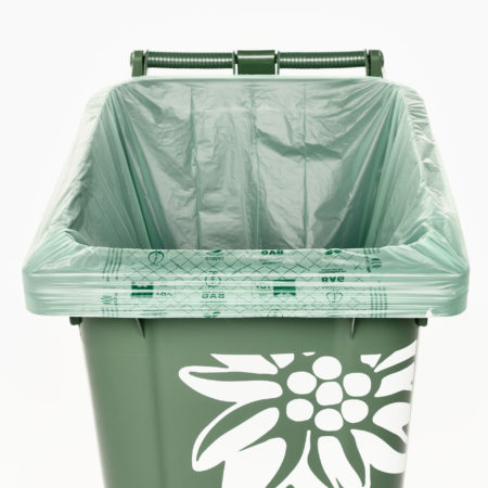 Sac compost 240l biodégradable et compostable pour la protection de conteur 240l.