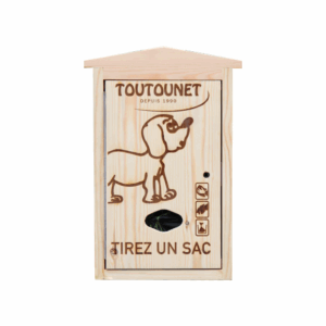 Distributeur en bois de sac à crotte de chien en liasse